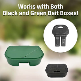 Exterminators Choice green-model compatibility keys ensure smooth bait box entry.