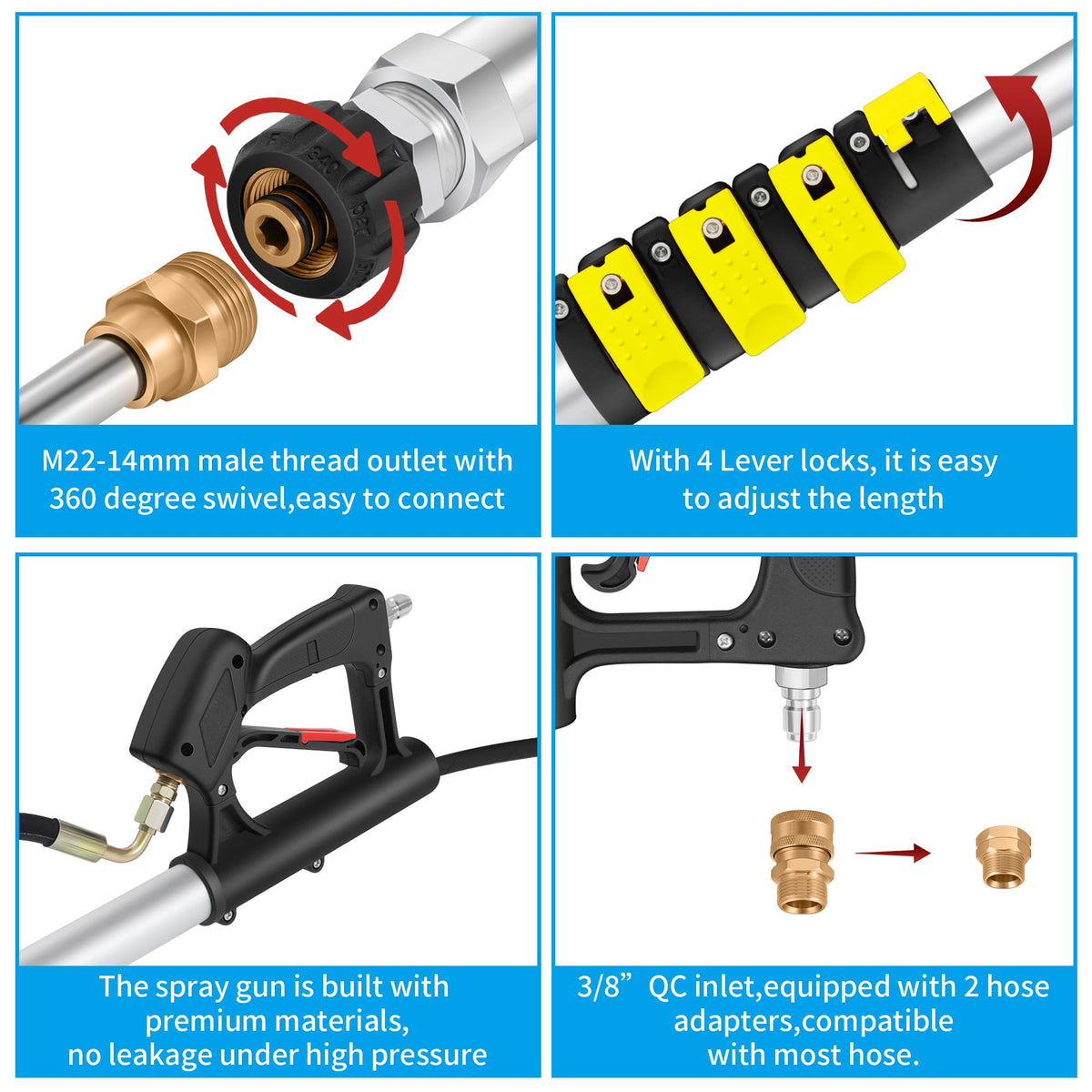 EXTRAFEIN gutter cleaner attachment for ground-level gutter access