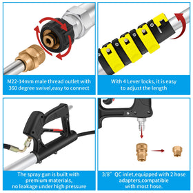 EXTRAFEIN gutter cleaner attachment for ground-level gutter access