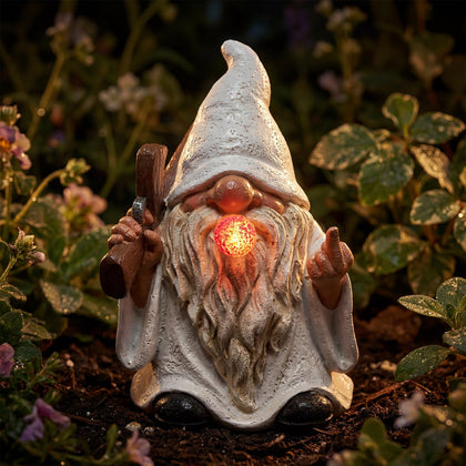 EXYGLO solar gnome lawn decor adds playful charm for welcoming yard appeal.