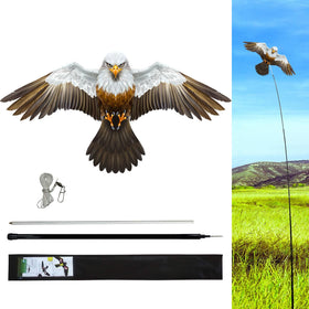 eyijklzo Bird Scarer Kite Pole helps deter pigeons and seagulls from crops.