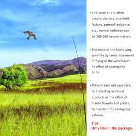 eyijklzo flying kite over crops provides visual bird deterrence in farming
