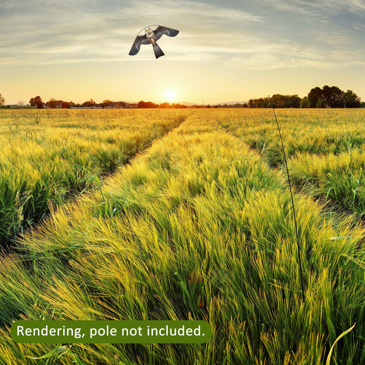 Eyijklzo grey bird scarer kite used in farm settings to protect crops