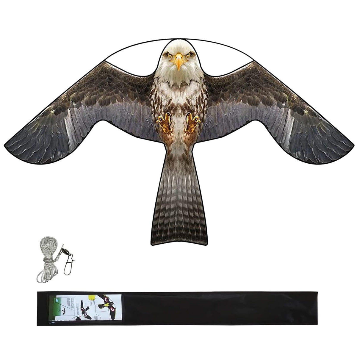 Eyijklzo grey bird scarer kite hovering over field deterring birds from crops