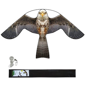 Eyijklzo grey bird scarer kite hovering over field deterring birds from crops