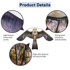 Eyijklzo grey bird scarer kite shows reflective material in sunlight for bird deterrence