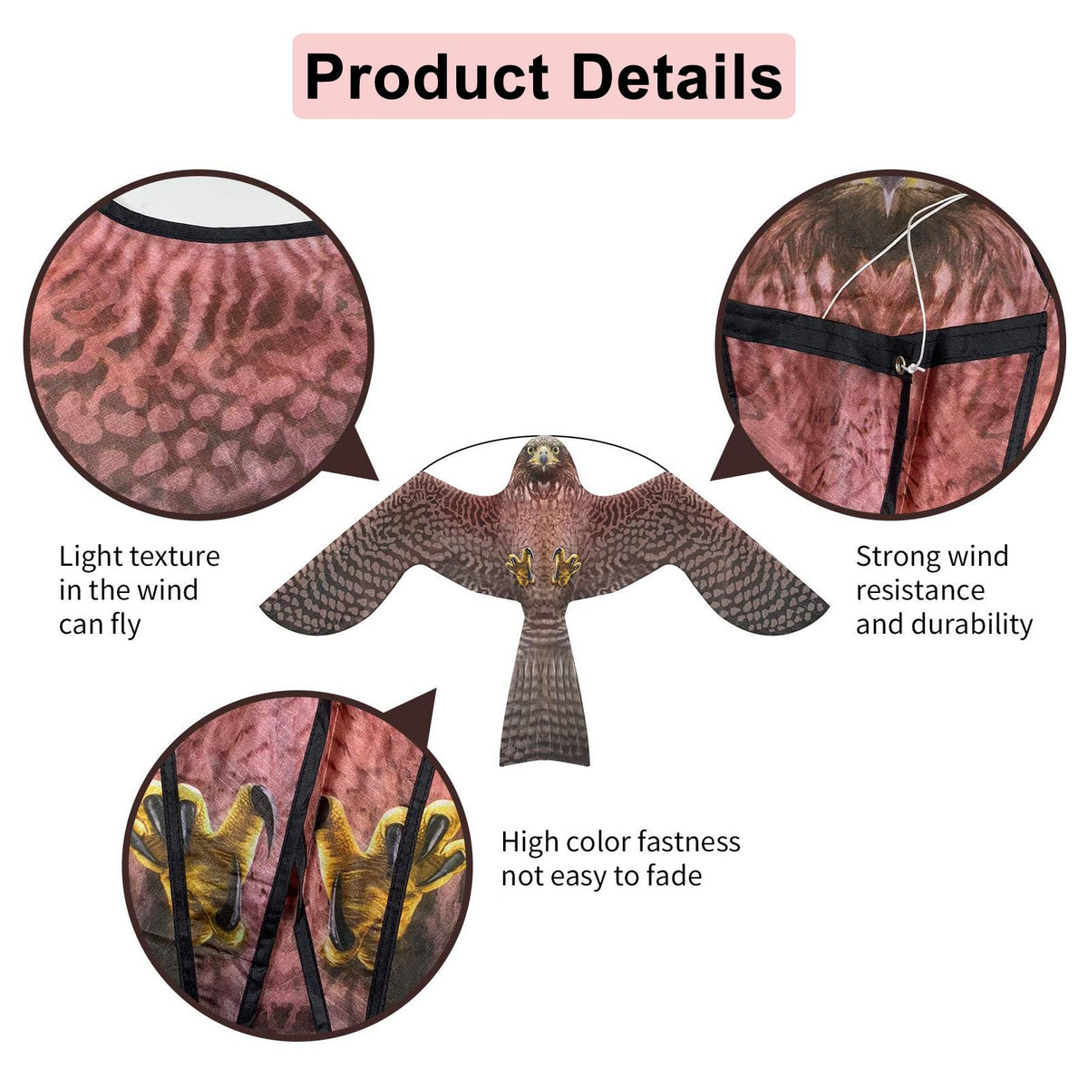 eyijklzo reflective materials kite for higher visibility and deterrence