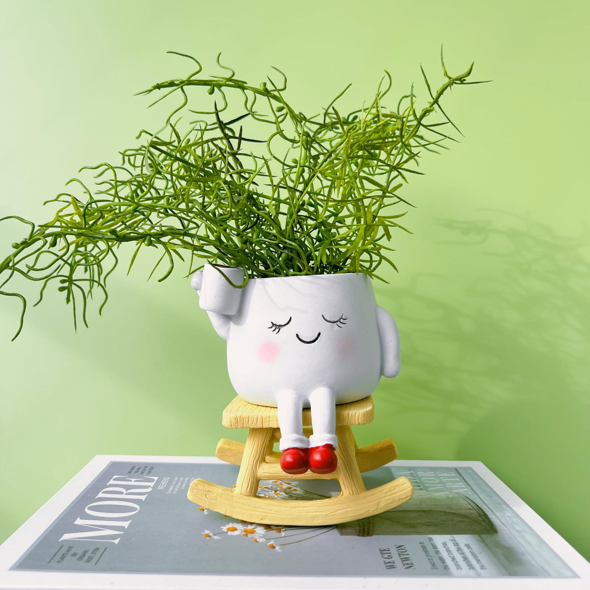 EylbKey resin construction keeps this planter lightweight yet durable indoors or outdoors.