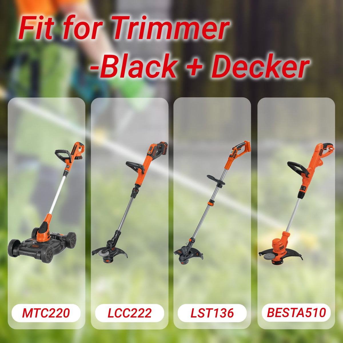 Eyoloty AF-100 compatibility with a wide range of Black Decker trimmers