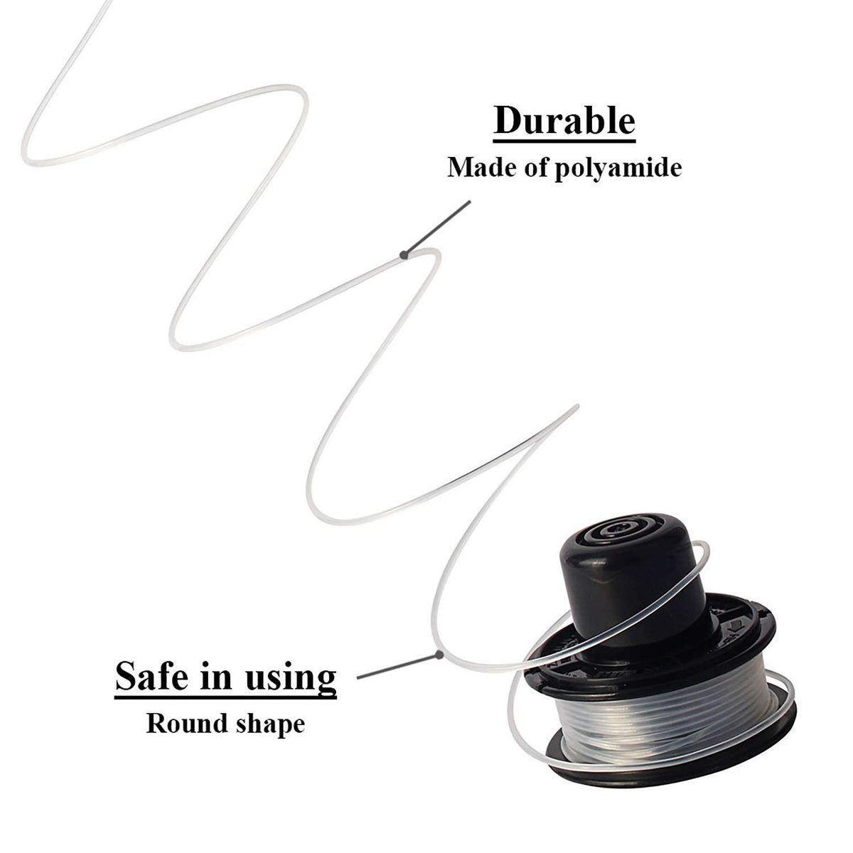 Eyoloty ABS spool with nylon line durability in tough yards