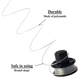 Eyoloty ABS spool with nylon line durability in tough yards