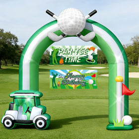 Eyourlife 9ft golf arch inflates quickly for a dramatic outdoor entrance