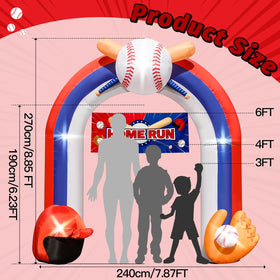 Eyourlife inflatable arch with glove and helmet accents for vivid night displays