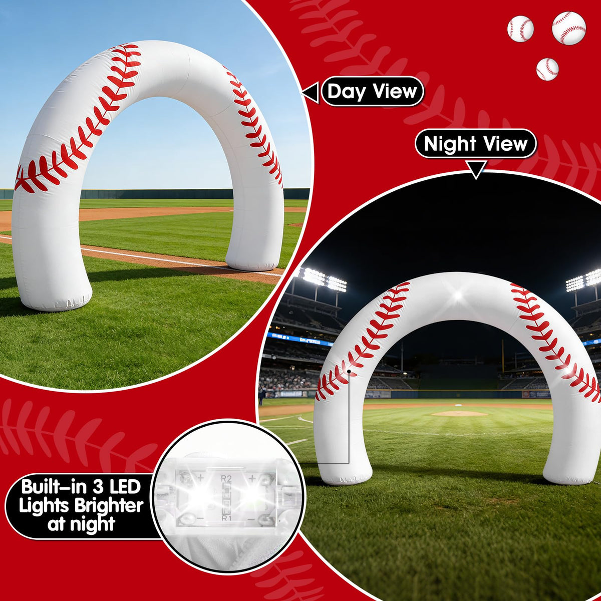 Eyourlife baseball arch with HAPPY BIRTHDAY banner creates festive photo moments