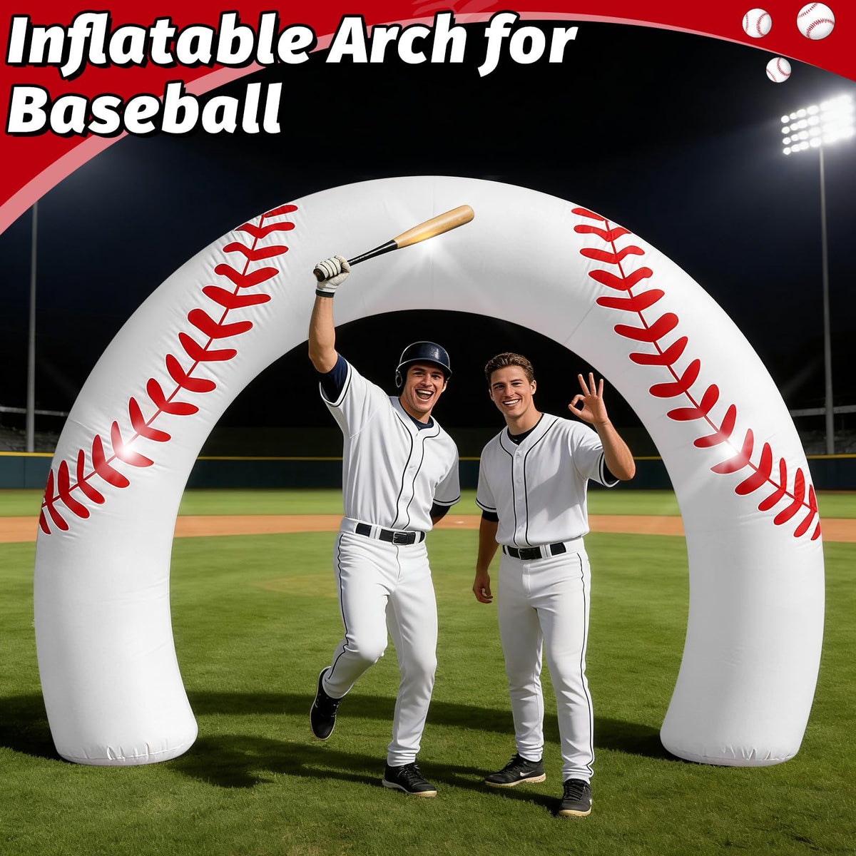 Eyourlife baseball arch photo backdrop serves as bold party focal point