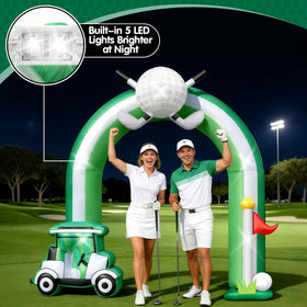 Eyourlife built-in LEDs illuminate the arch for night golf celebrations