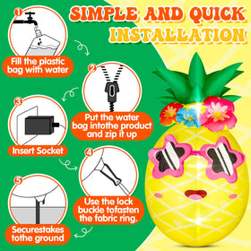 Eyourlife backyard pineapple decor ideal for luau party or tropical backdrop.