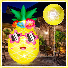 Eyourlife pineapple inflatable enhances pool party ambiance with tropical vibe.