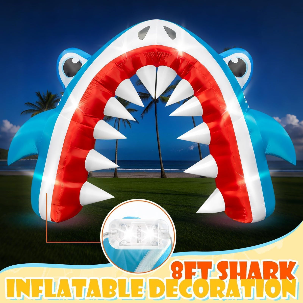Eyourlife Shark Arch built-in blower inflates in minutes