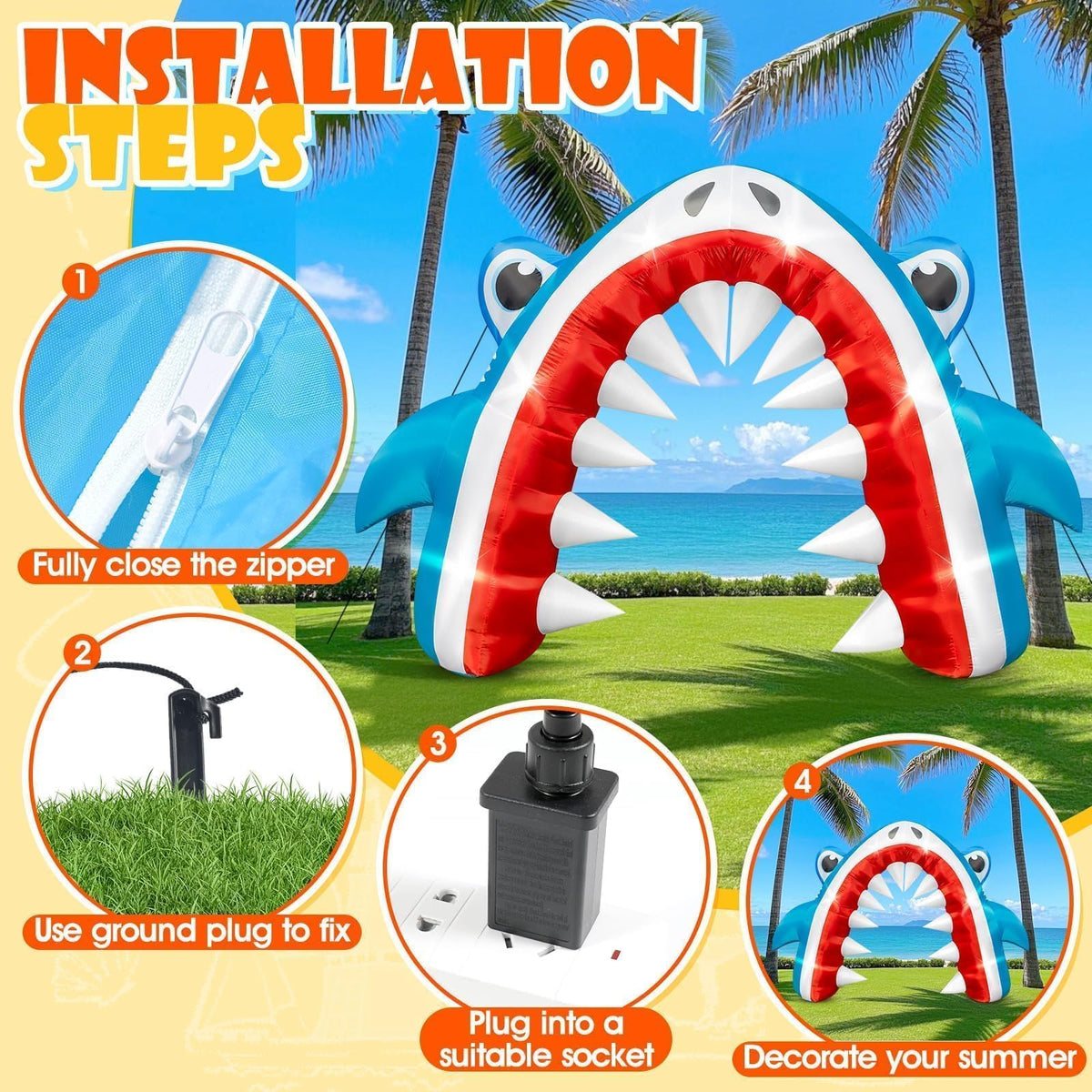 Eyourlife Shark Arch durable waterproof fabric resists fading