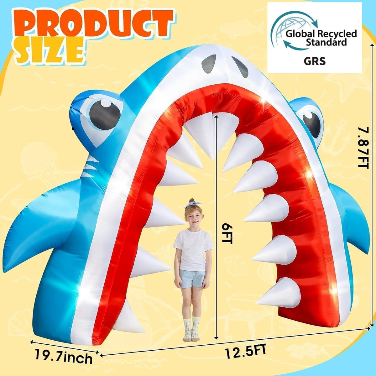Eyourlife Shark Arch LED lights glow at dusk for ambience