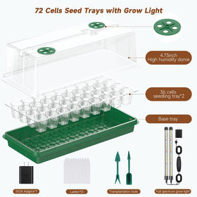 Eyriolya humidity dome speeds germination by retaining moisture while vents prevent overheating.
