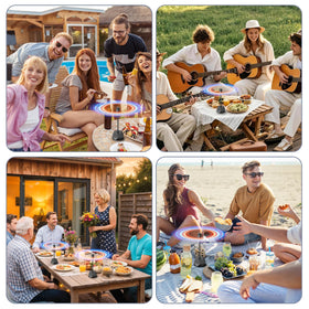 Eyriolya outdoor dining fans help keep food fresh by reducing fly access.
