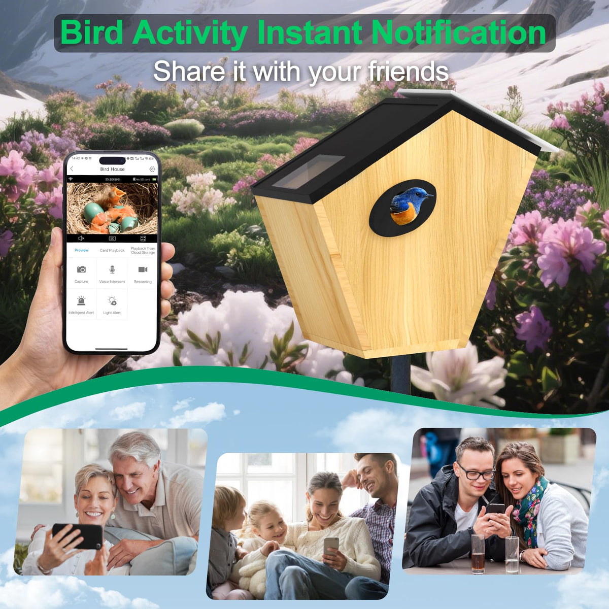 Eyrizon IP66 weatherproof coating protects the wooden nest in all-weather conditions.
