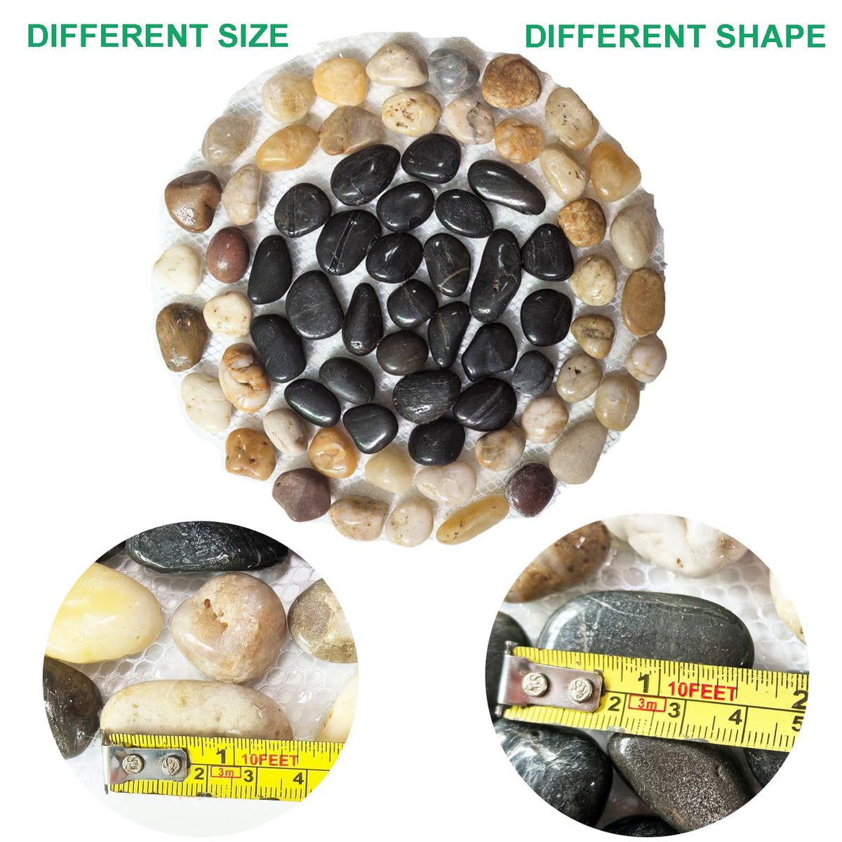 EYZH natural river pebbles highlighting color and earthy appeal for gardens