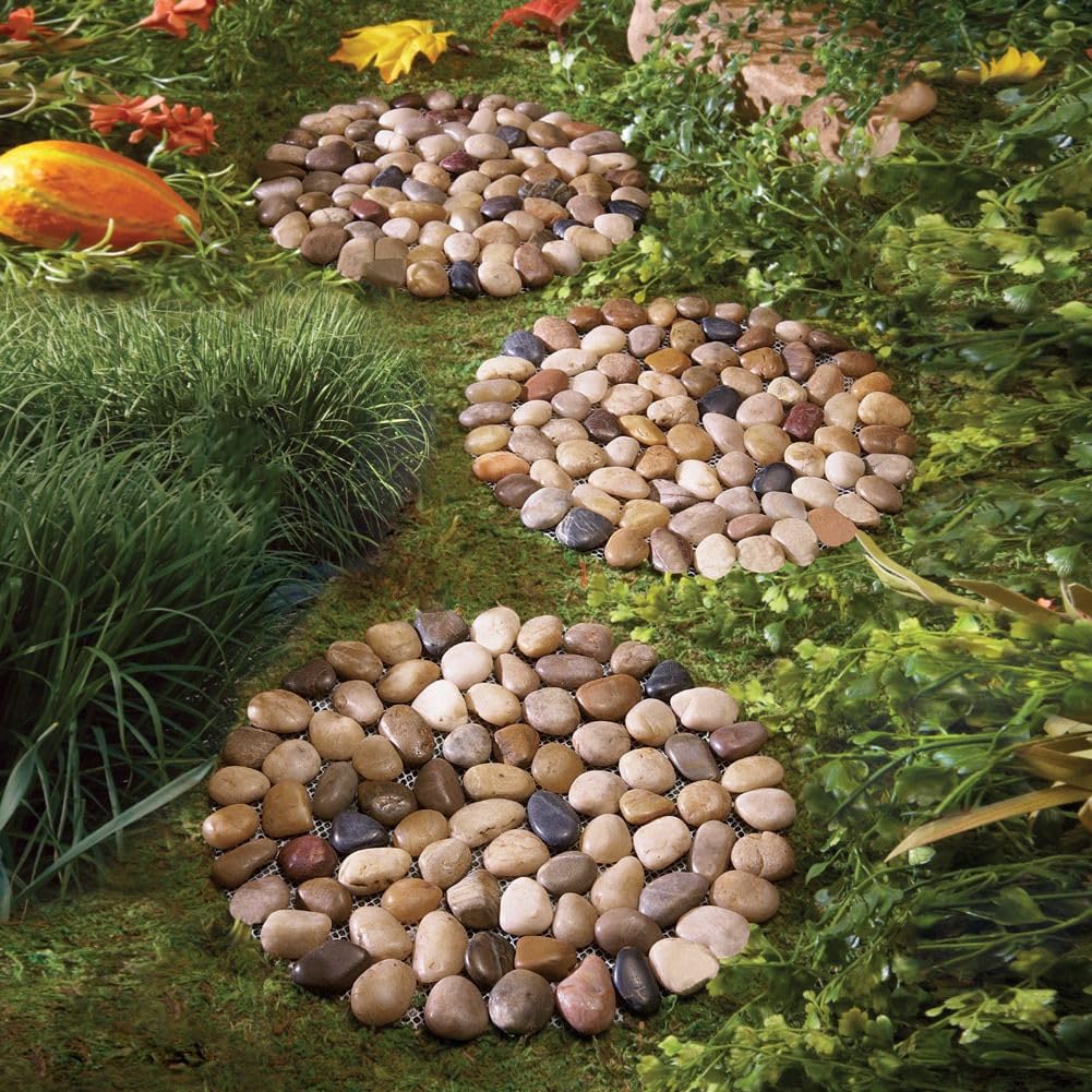 EYZH natural polished river stones ideal for marking garden walkways with style