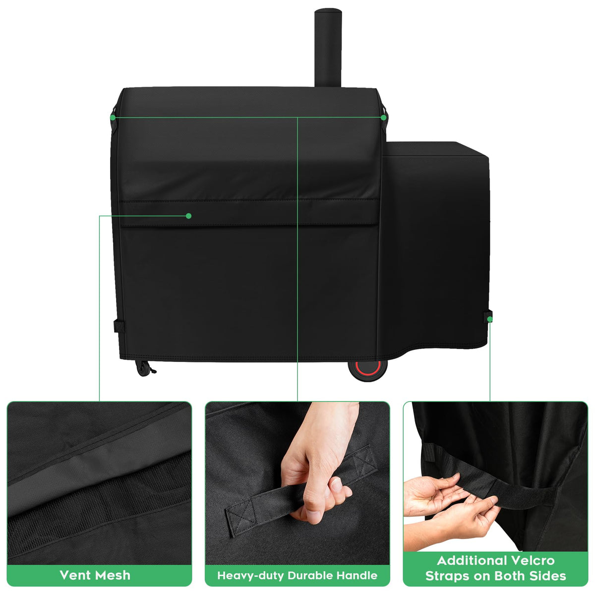 EZ-DONGTENG grill cover with waterproof coating resists snow and wind