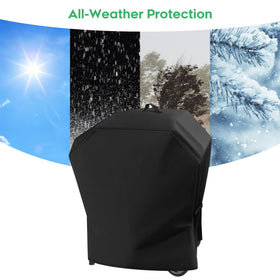 Easy-clean surface of EZ-DONGTENG grill cover after grilling.