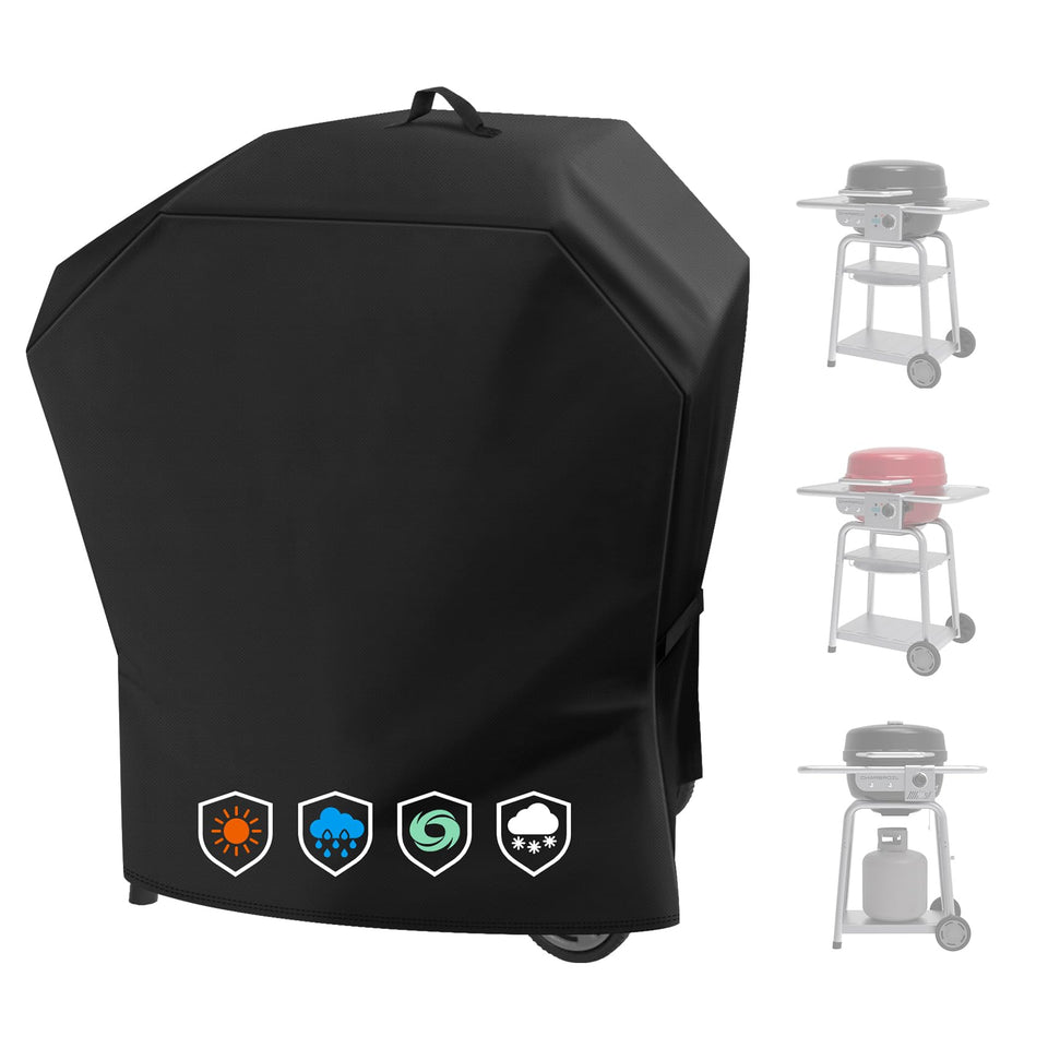 EZ-DONGTENG heavy-duty cover front view protects Char-Broil Bistro Pro in all seasons.