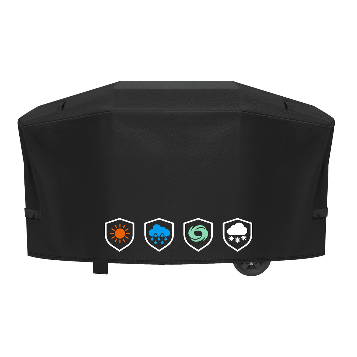 EZ-DONGTENG Weber Slate 28-inch cover, side view, shields against moisture.