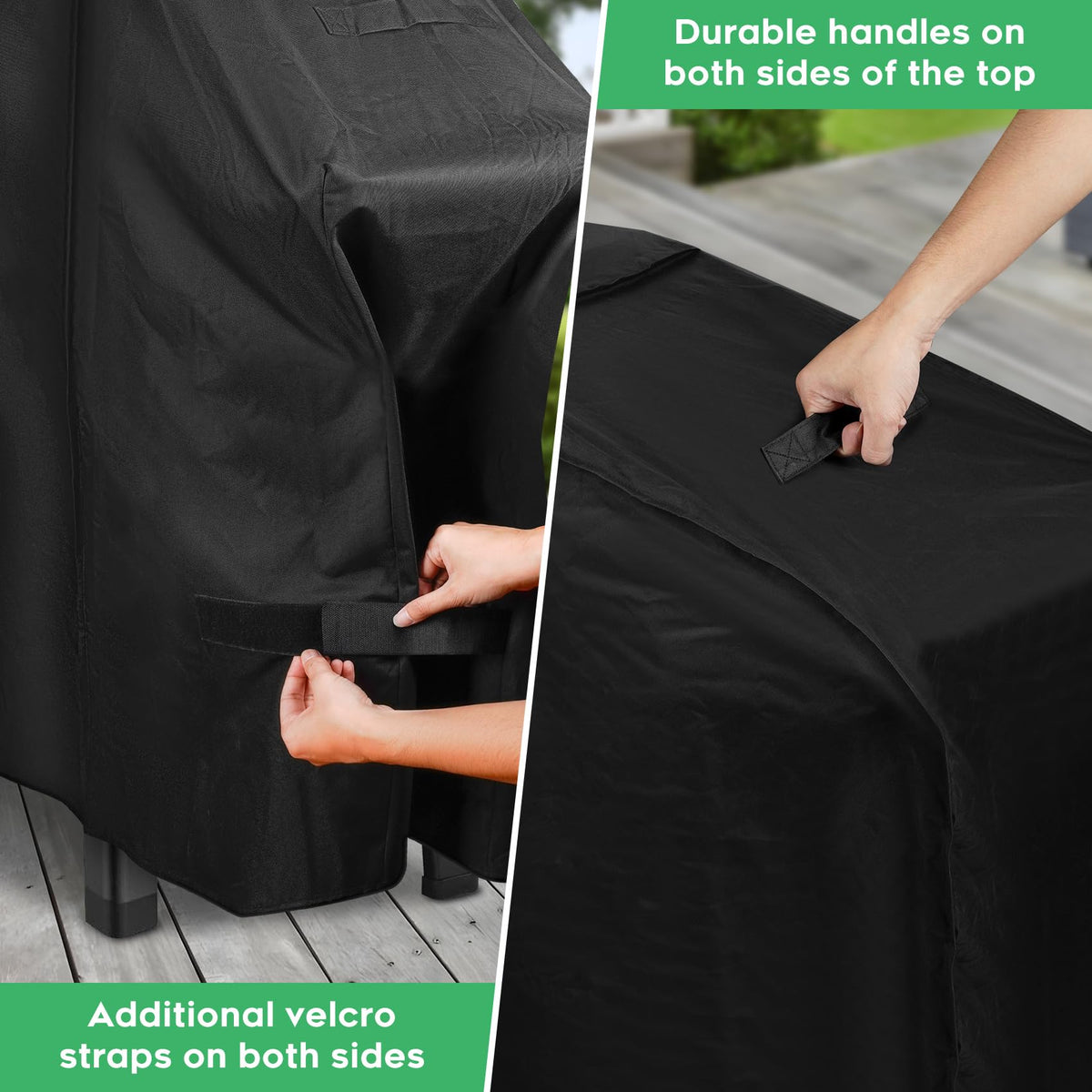 EZ-DONGTENG Weber Slate 28-inch cover shows waterproof fabric for rain protection.
