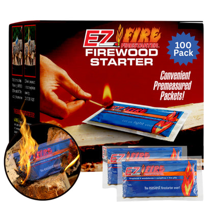 EZ Fire Firestarter 100-pack box for instant outdoor lighting.