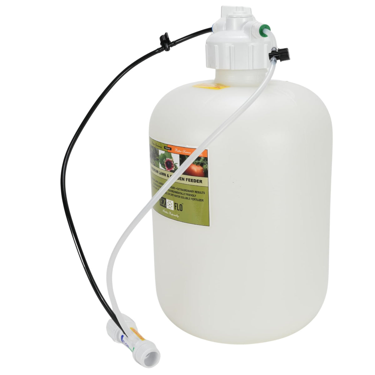EZ-FLO wide-mouth tank for easy refills and cleaning