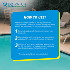 USA-made EZ Patch 2 pool patch kit offering long-lasting pool deck repairs.