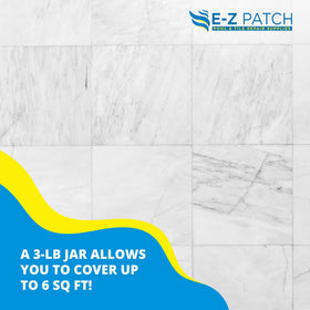 Finished pool tile area using E-Z Patch 3 cement for lasting bond.