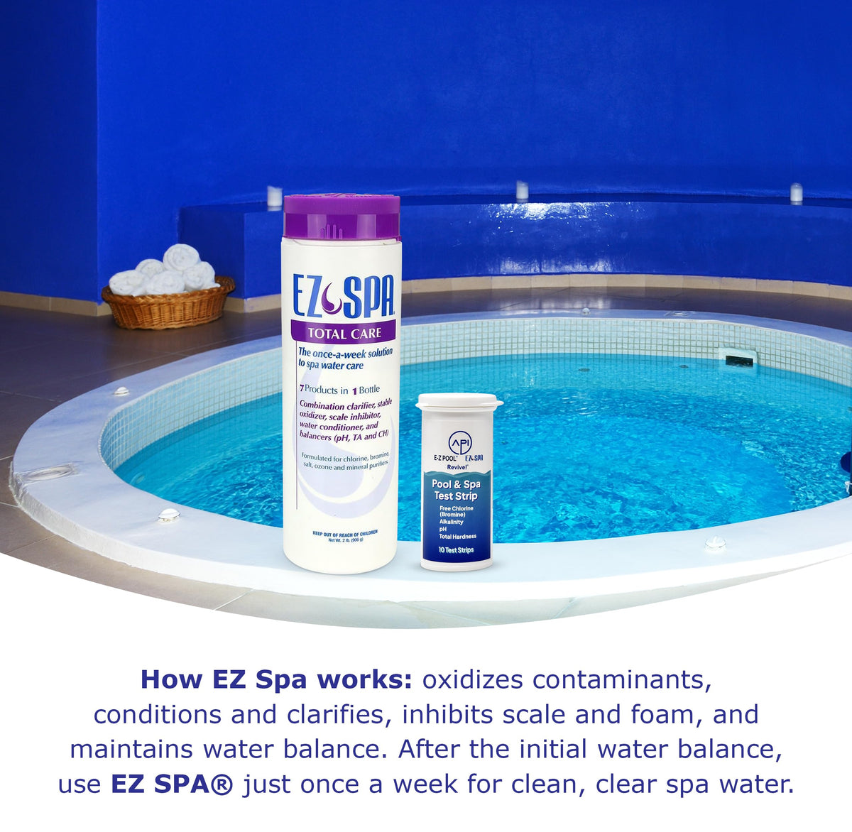 EZ Spa pH-balanced water close-up supports safer spa operation
