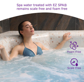 EZ Spa water clarity shot shows crystal-clear spa water