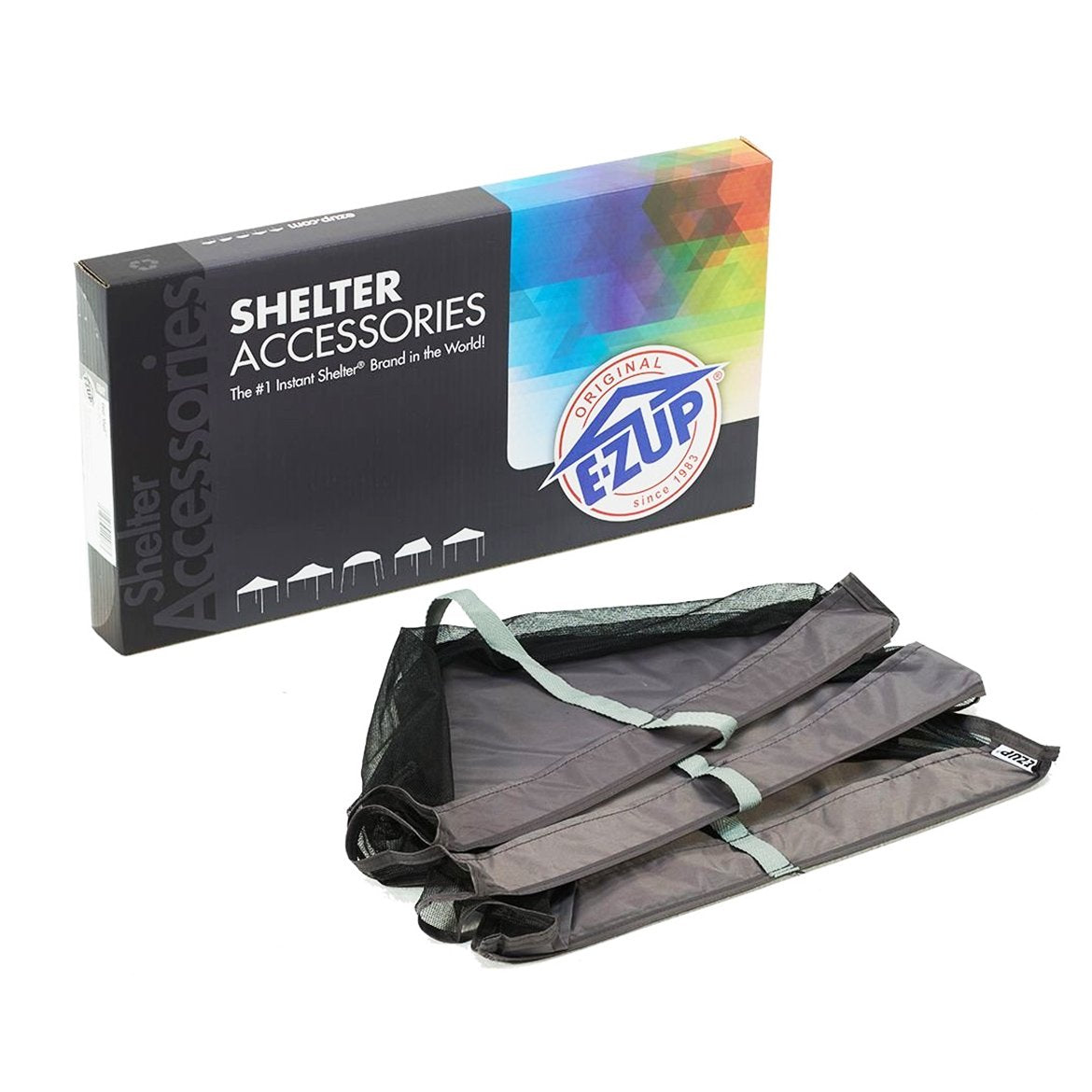 E-Z UP Gear Shelf includes accessory tote bag for easy transport.