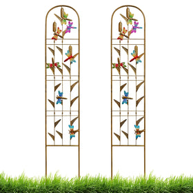 EZ4ENCE dragonflies on cattails trellis assembly provides sturdy outdoor decor.