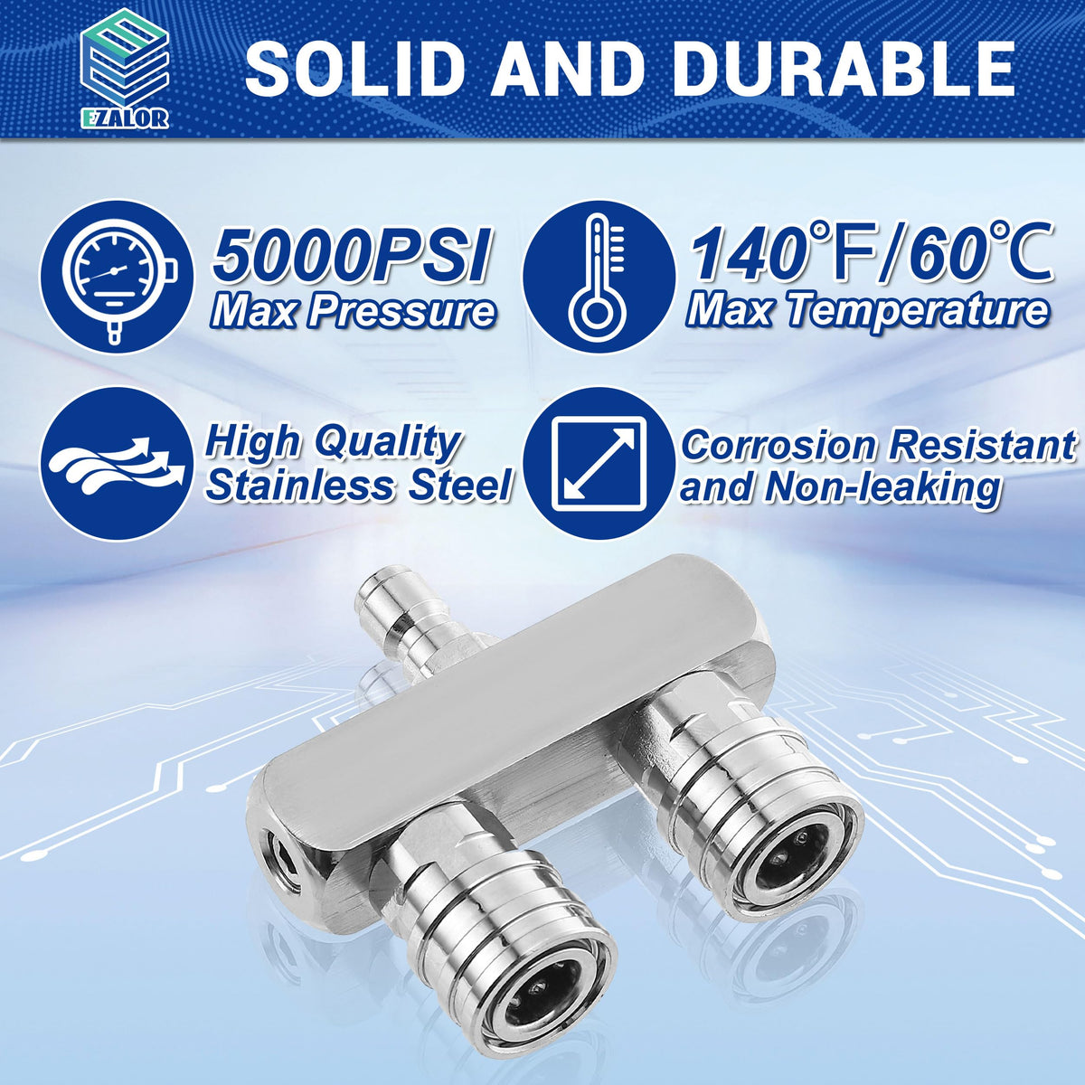 EZALOR 1-4in quick-connect end enables quick tool swaps.