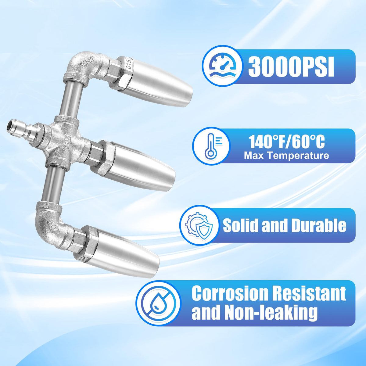 EZALOR 3000 PSI capability supports tough outdoor cleaning tasks with high-pressure delivery.