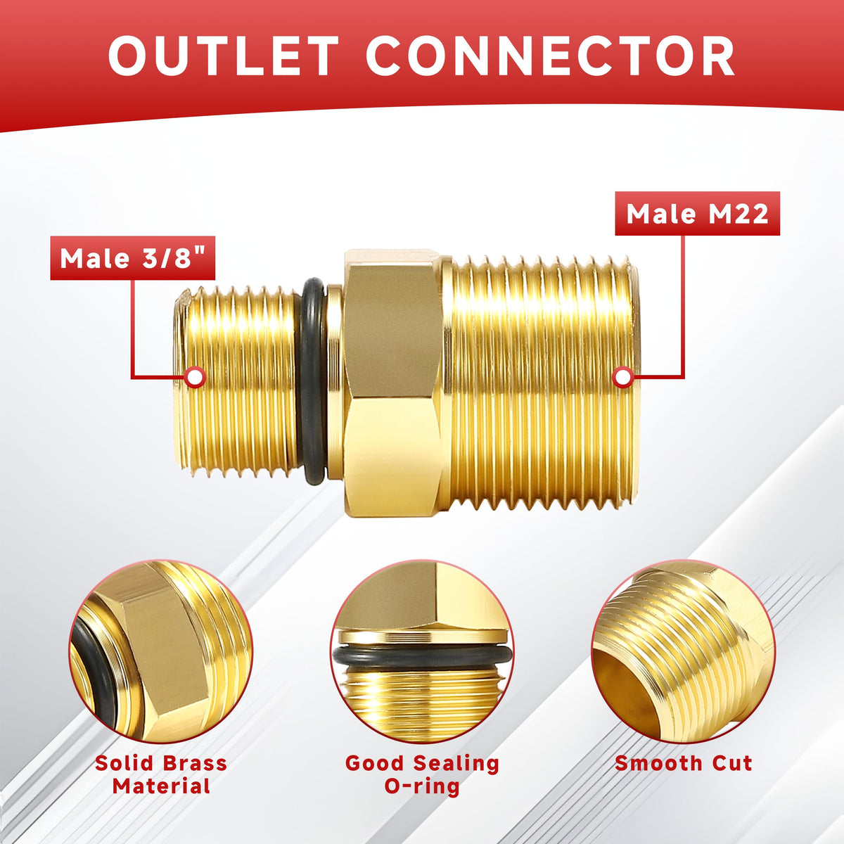 EZALOR 3/8-inch male end attachment for quick, reliable hose-to-pump interface.