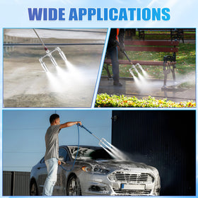 EZALOR 1/4-inch quick connector enables fast, tangle-free attachment to most pressure washers.