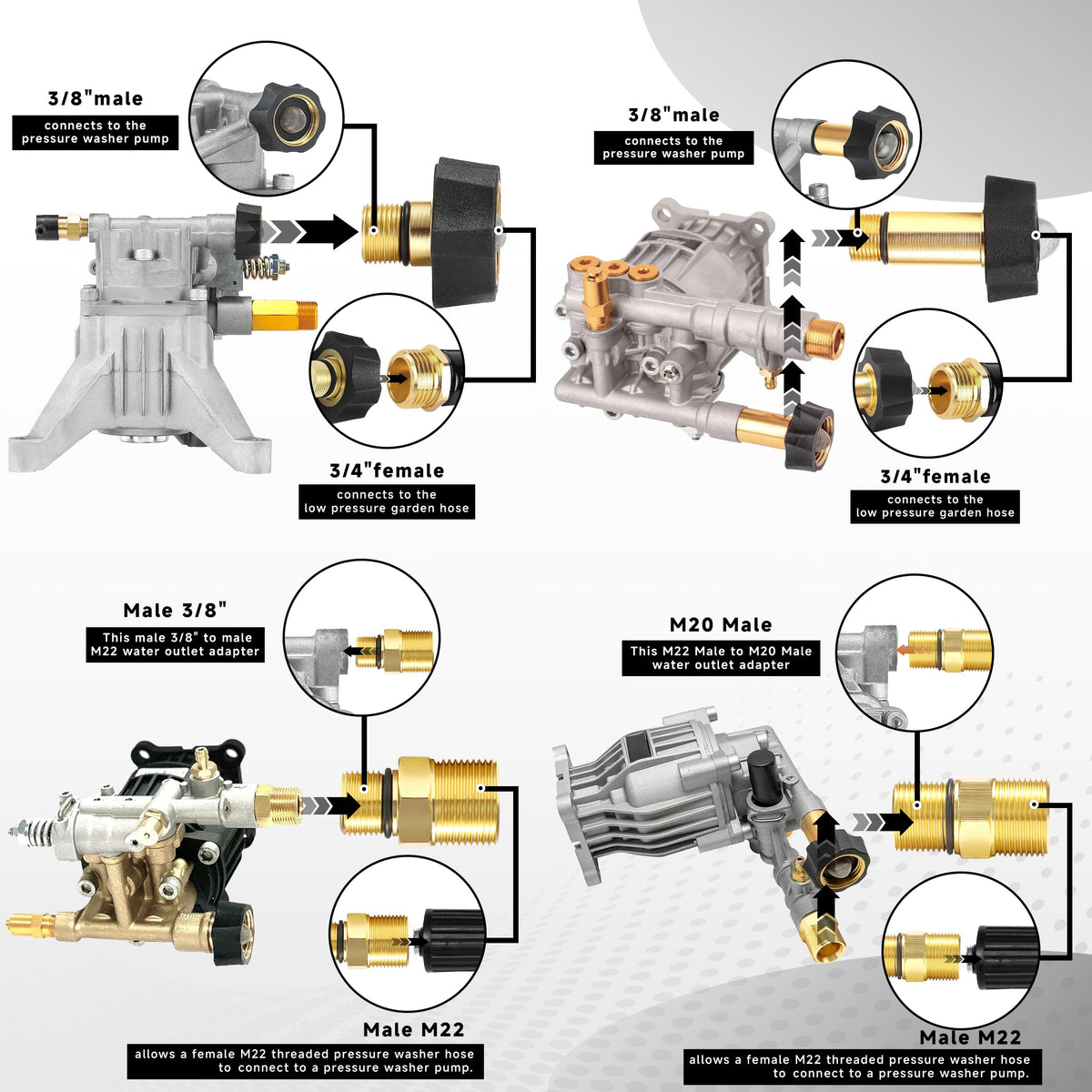 Two-pack EZALOR water inlet fittings for quick maintenance.