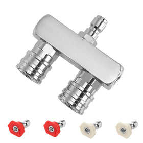 EZALOR dual-nozzle set for enhanced cleaning coverage on outdoor surfaces.