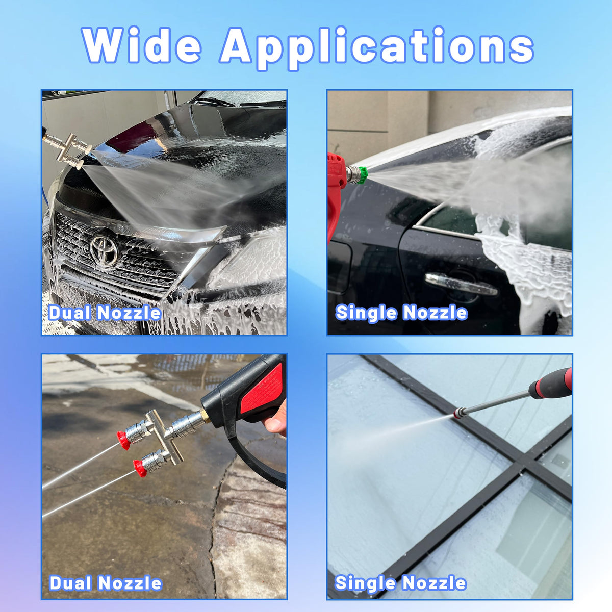 EZALOR red 0-degree nozzle focuses dirt removal